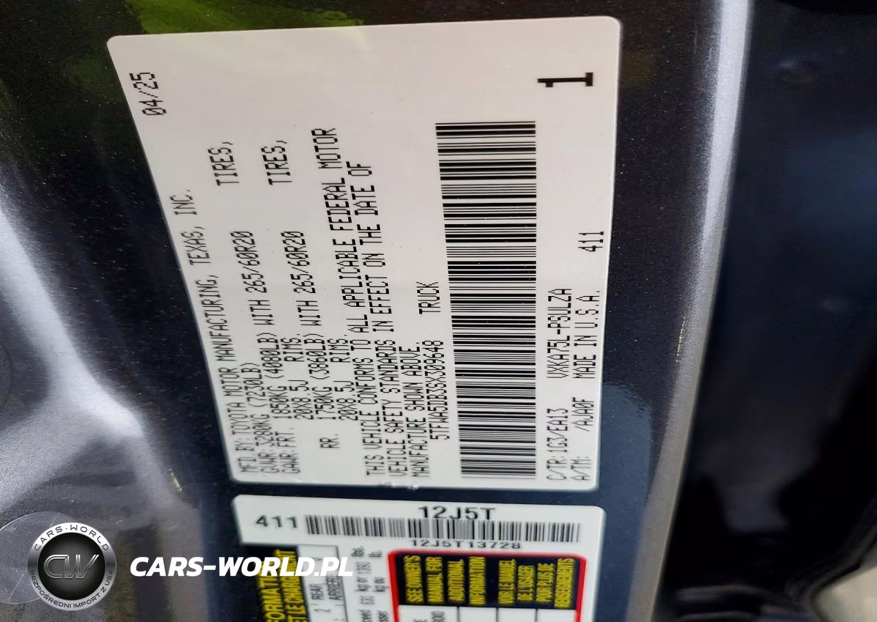 2025 Toyota Tundra Limited VIN:5TFWA5DB3SX309648 - 13