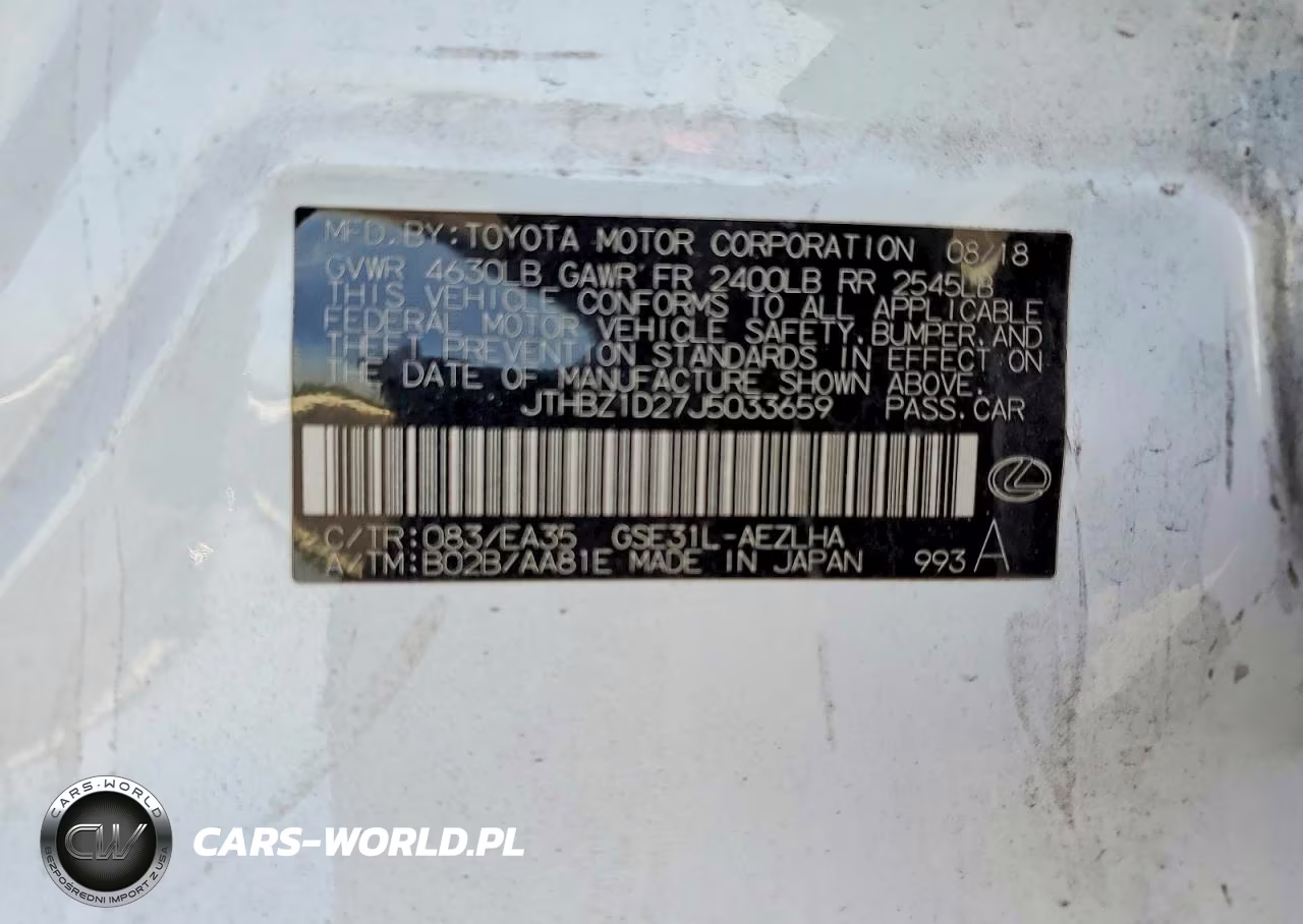 2018 Lexus Is 350 Base VIN:JTHBZ1D27J5033659 - 12