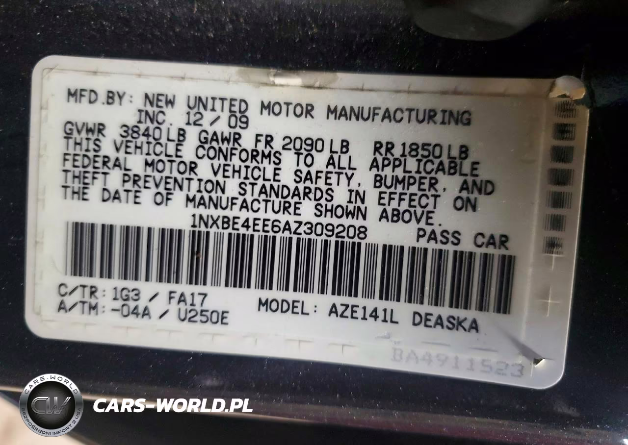 2010 Toyota Corolla Xrs VIN:1NXBE4EE6AZ309208 - 12