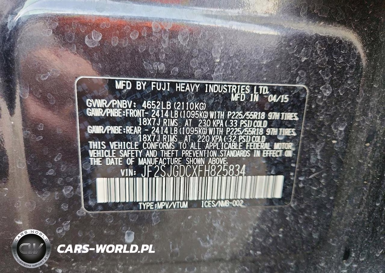 2015 Subaru Forester 2.0Xt Premium VIN:JF2SJGDCXFH825834 - 13
