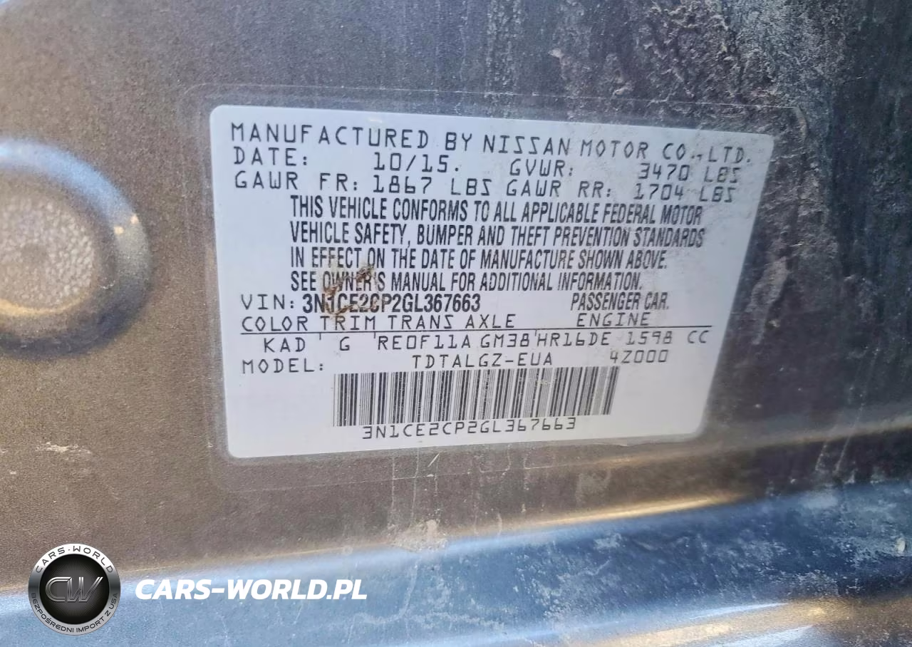 2016 Nissan Versa Note Sr VIN:3N1CE2CP2GL367663 - 14