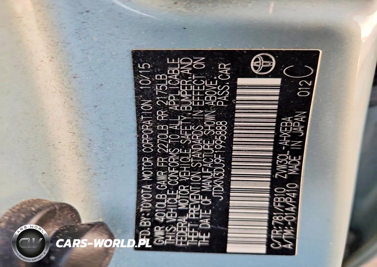 2015 Toyota Prius Two VIN:JTDKN3DU9F1995888 - 12