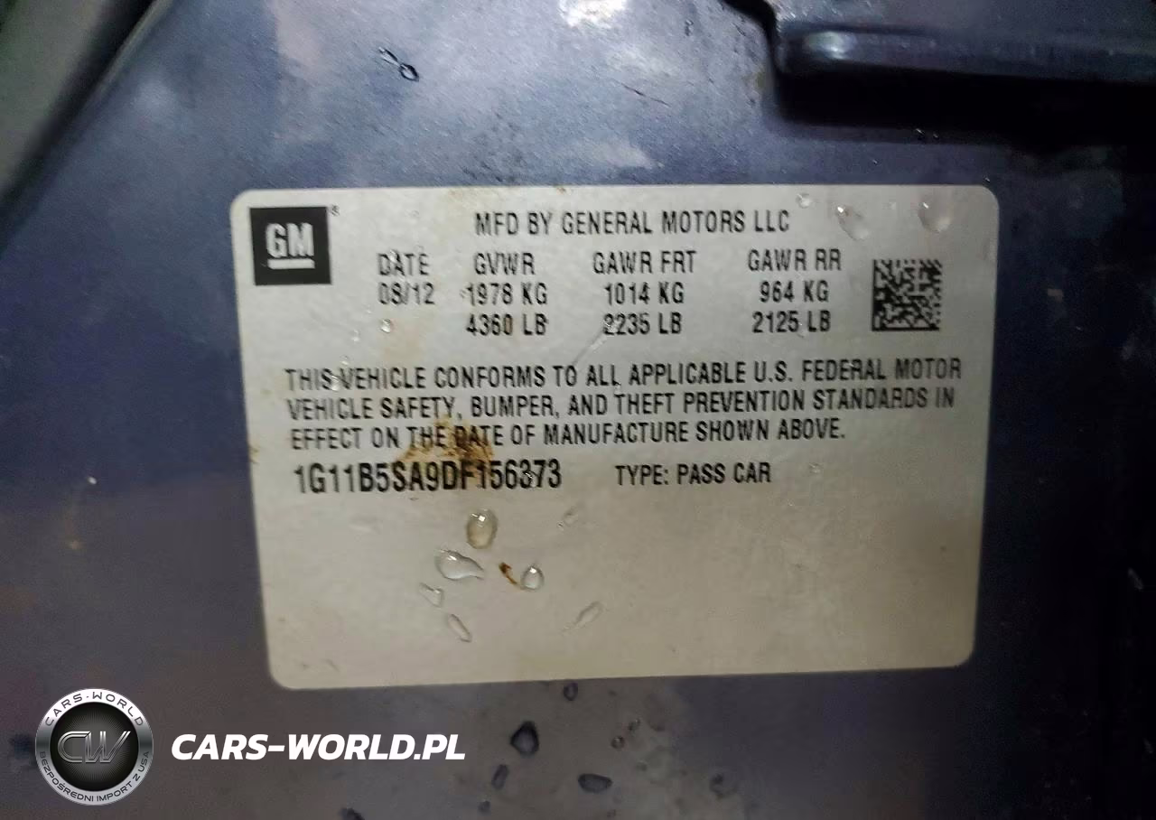 2013 Chevrolet Malibu Ls VIN:1G11B5SA9DF156373 - 12