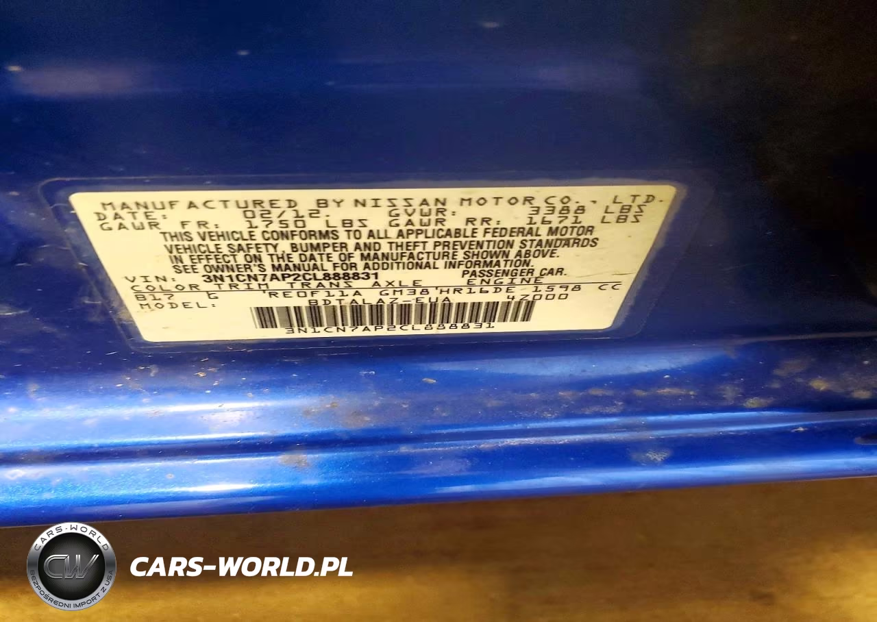 2012 Nissan Versa 1.6 S VIN:3N1CN7AP2CL888831 - 13