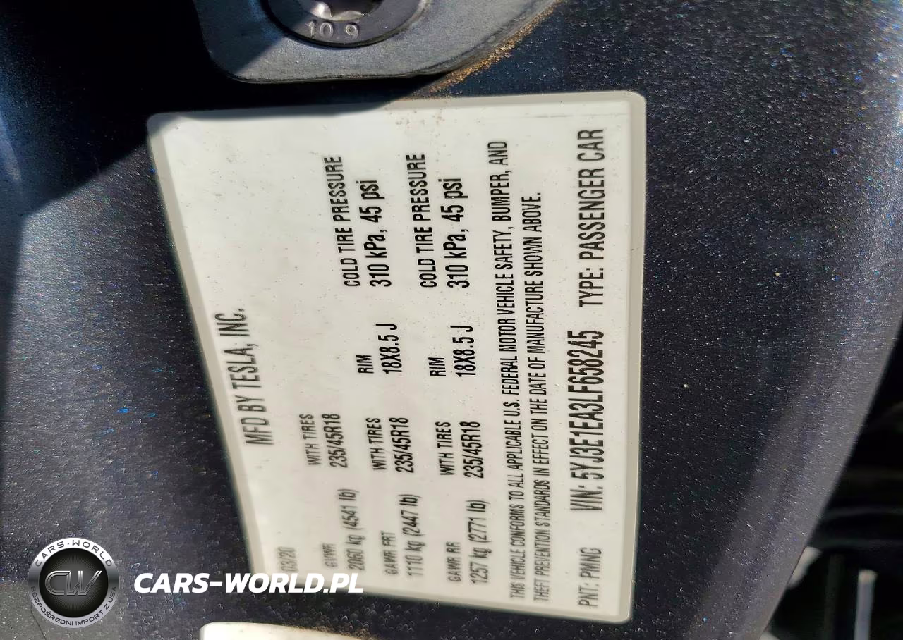 2020 Tesla Model 3 VIN:5YJ3E1EA3LF658245 - 13