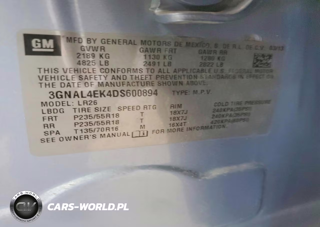 2013 Chevrolet Captiva Ltz VIN:3GNAL4EK4DS600894 - 12