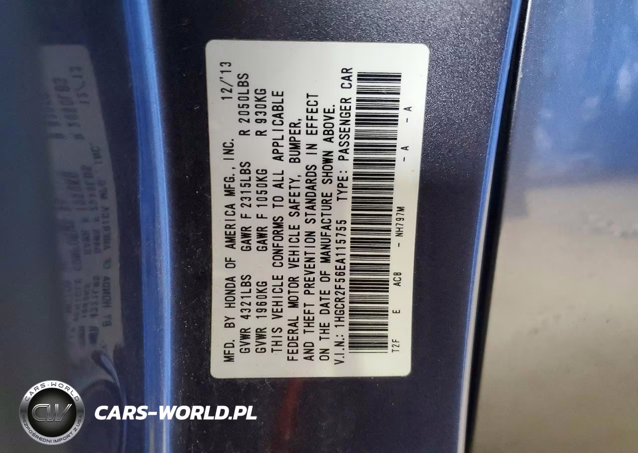 2014 Honda Accord Sport VIN:1HGCR2F56EA115755 - 12