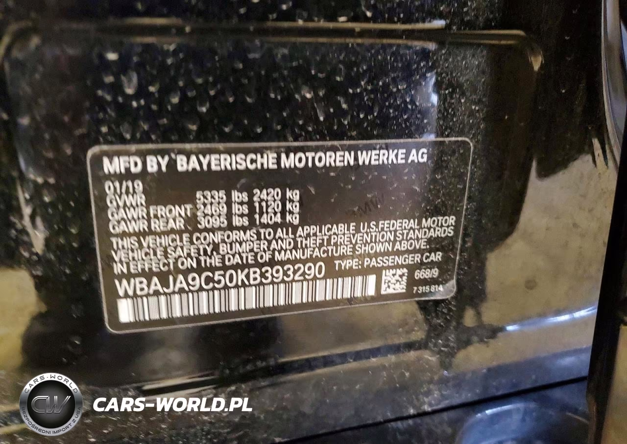 2019 BMW 530E VIN:WBAJA9C50KB393290 - 12