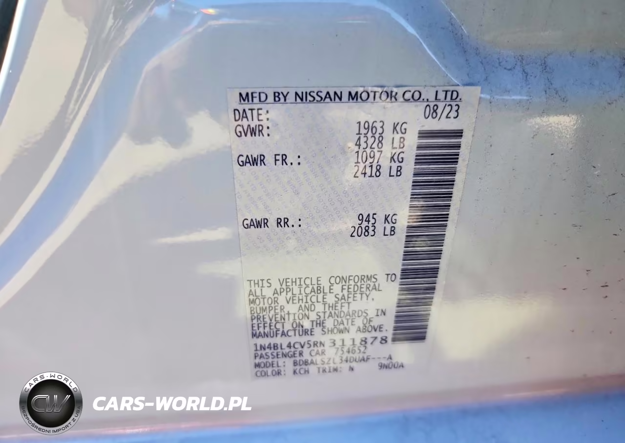 2024 Nissan Altima 2.5 Sr VIN:1N4BL4CV5RN311878 - 13