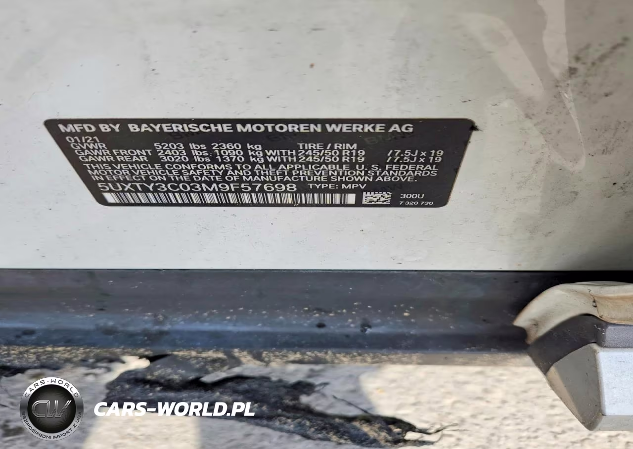 2021 BMW X3 Sdrive30I VIN:5UXTY3C03M9F57698 - 13