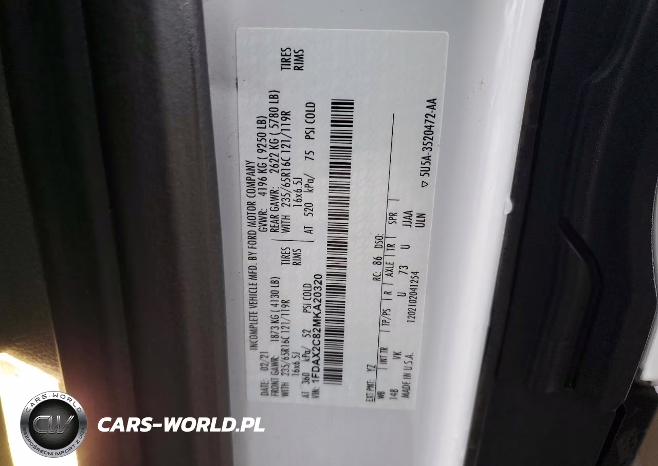 2021 Ford Transit T-350 VIN:1FDAX2C82MKA20320 - 13