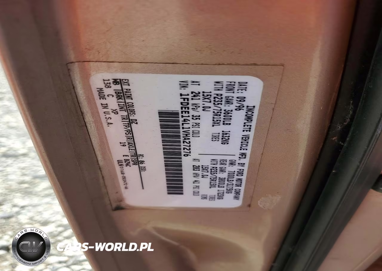1997 Ford Econoline E150 Van VIN:1FDEE14L1VHA27276 - 13