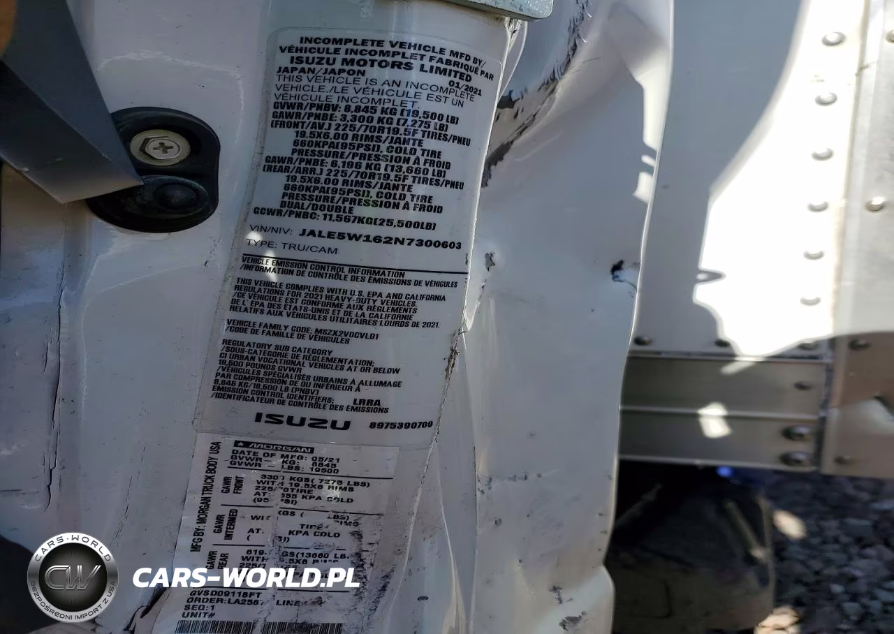2022 Isuzu Nrr Box Truck VIN:JALE5W162N7300603 - 12