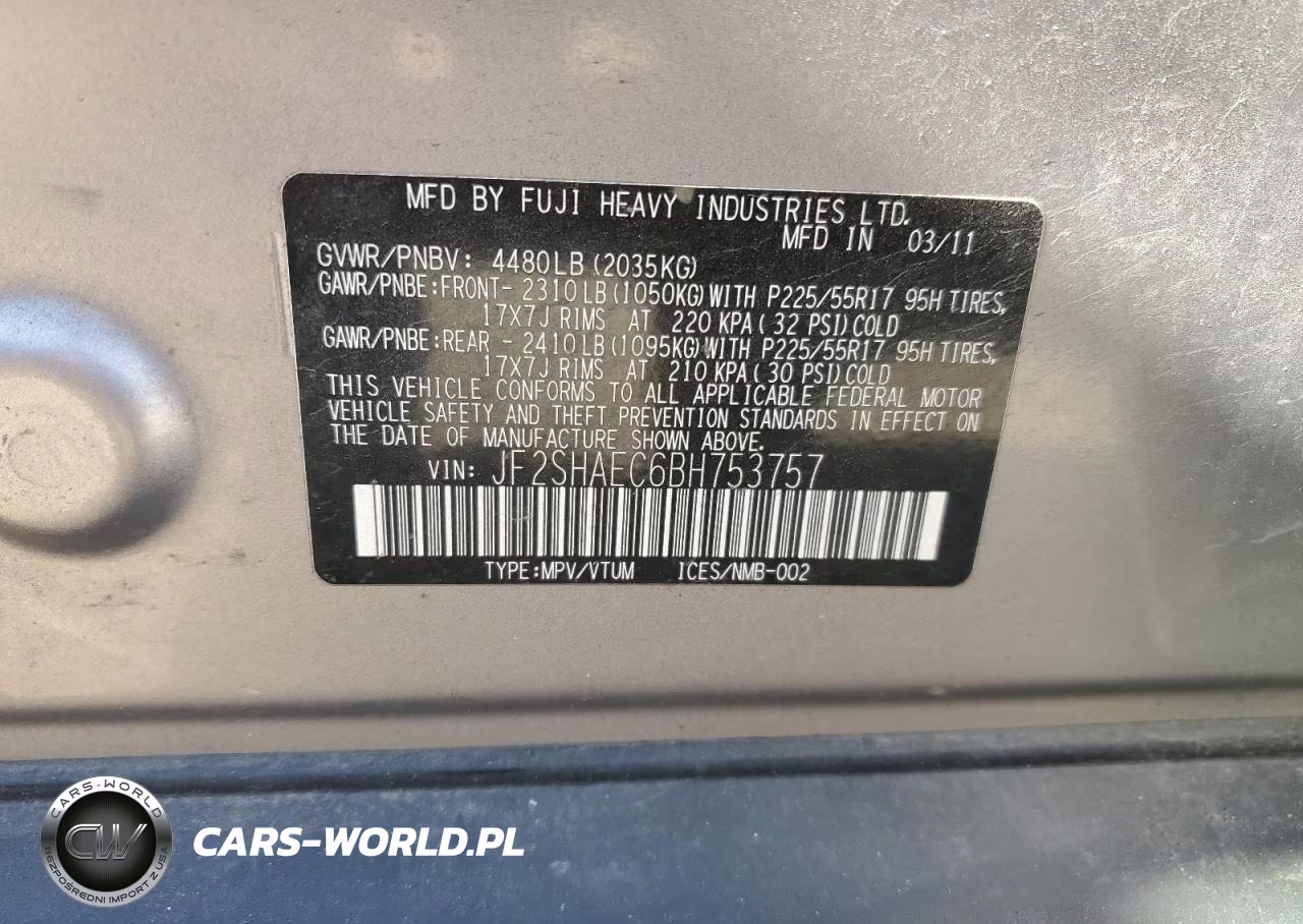 2011 Subaru Forester Limited VIN:JF2SHAEC6BH753757 - 13