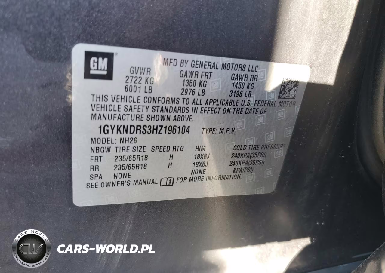 CADILLAC XT5 LUXURY VIN:1GYKNDRS3HZ196104 - 13