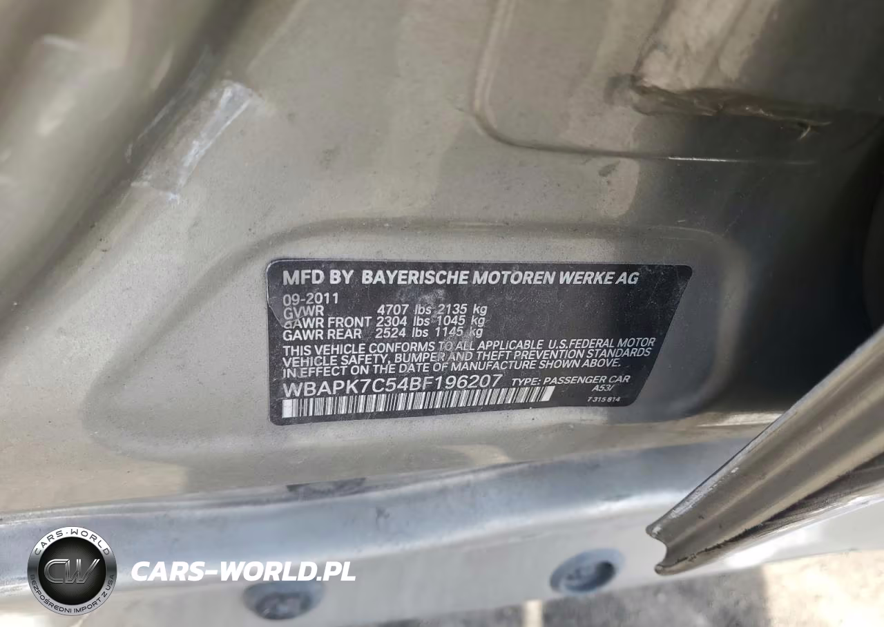 2011 BMW 328 Xi VIN:WBAPK7C54BF196207 - 12