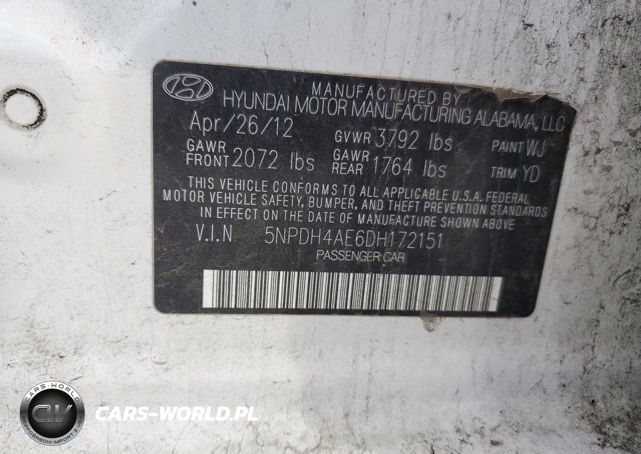 2013 Hyundai Elantra Gls VIN:5NPDH4AE6DH172151 - 13