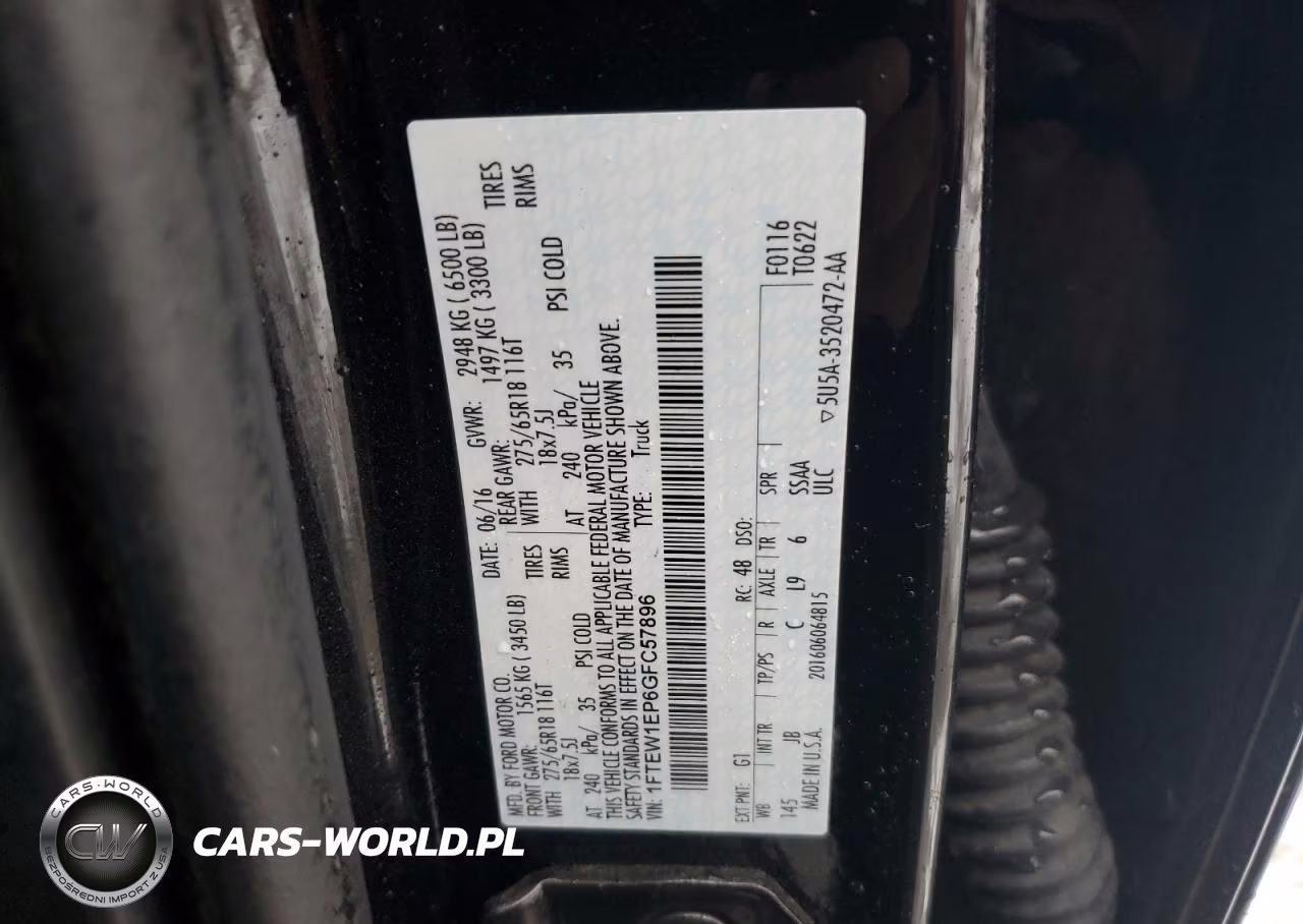 2016 Ford F150 Supercrew VIN:1FTEW1EP6GFC57896 - 12