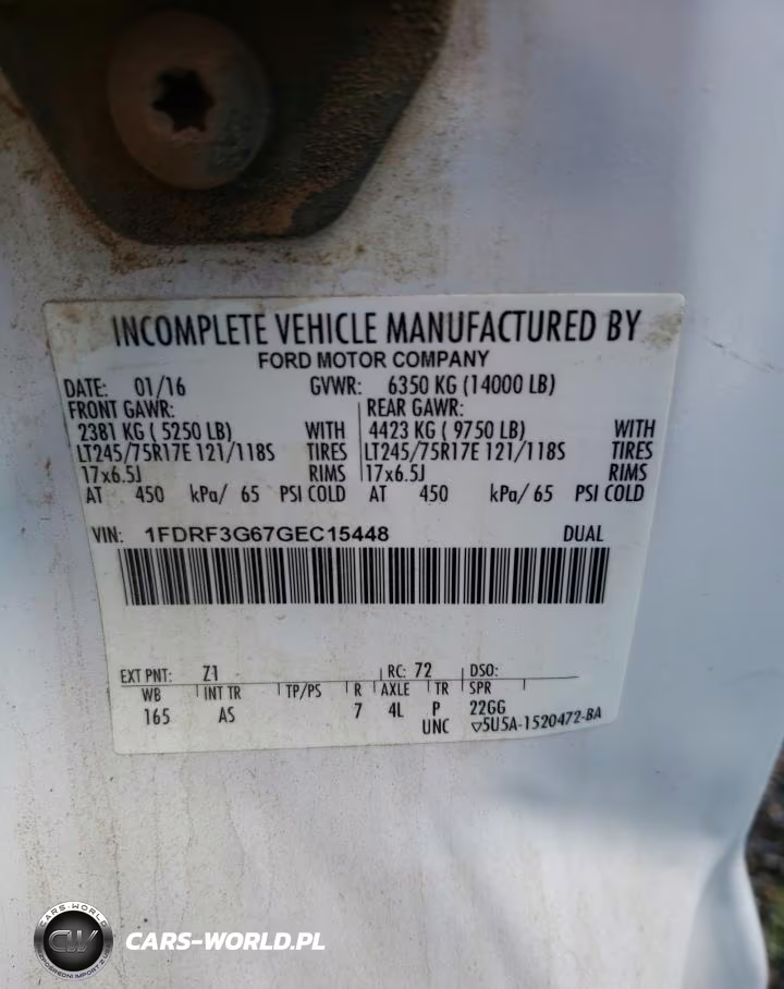 2016 Ford F350 Super Duty VIN:1FDRF3G67GEC15448 - 12