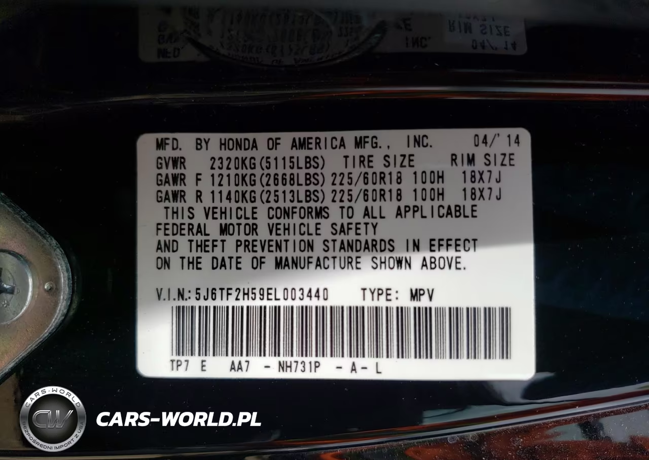 2014 Honda Crosstour Exl VIN:5J6TF2H59EL003440 - 10