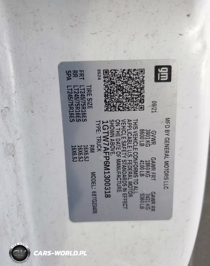 2021 GMC Savana G2500 VIN:1GTW7AFP6M1300318 - 13