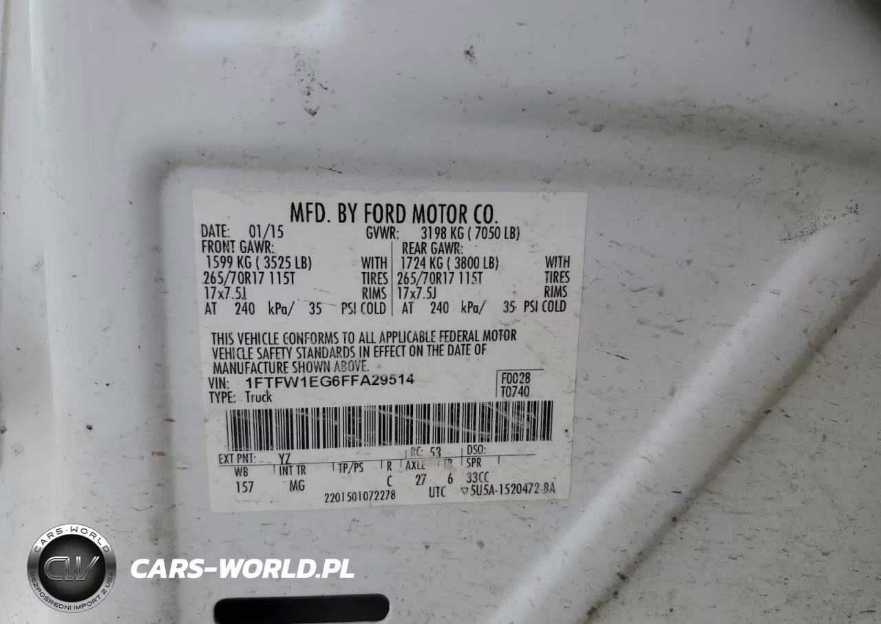 2015 Ford F150 Supercrew VIN:1FTFW1EG6FFA29514 - 12