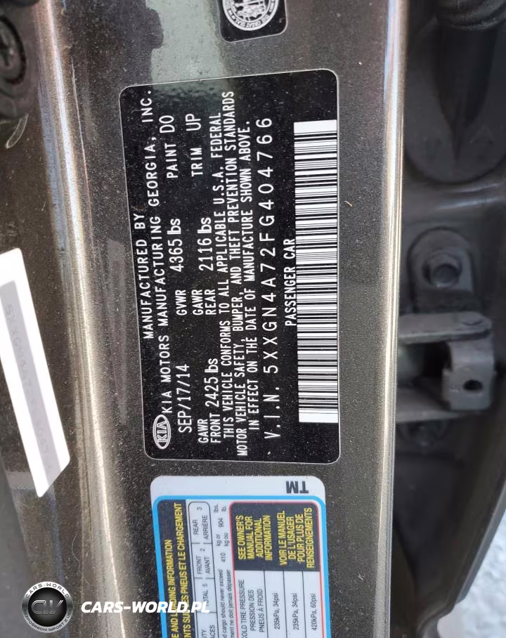 2015 Kia Optima Ex VIN:5XXGN4A72FG404766 - 12