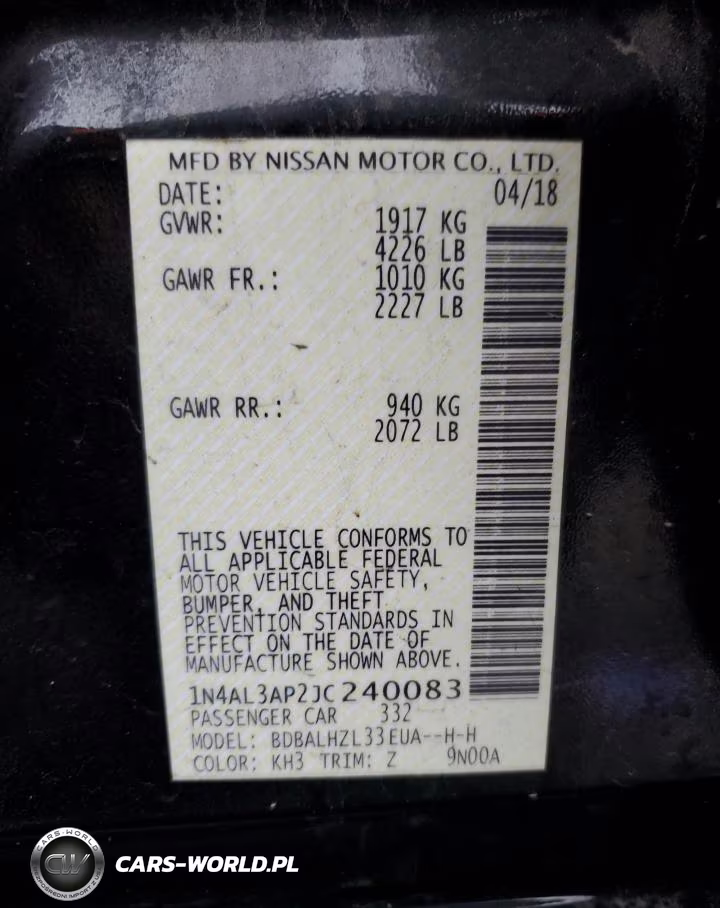 2018 Nissan Altima 2.5 VIN:1N4AL3AP2JC240083 - 13