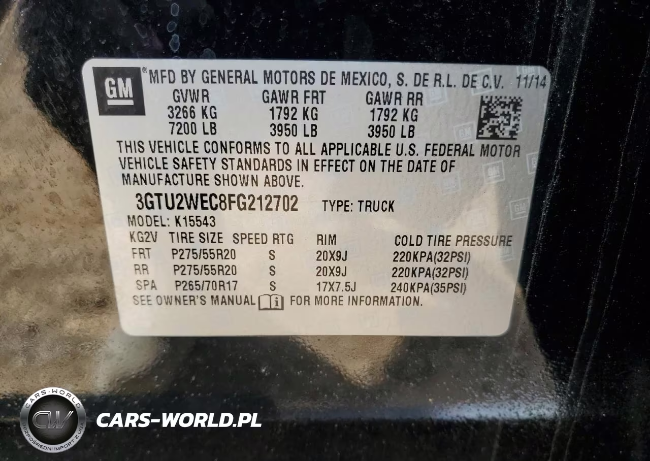 2015 GMC Sierra K1500 Denali VIN:3GTU2WEC8FG212702 - 12