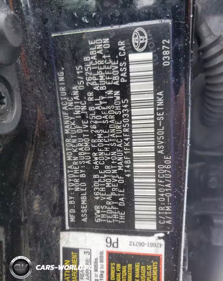 2015 Toyota Camry Le VIN:4T4BF1FK4FR503345 - 12