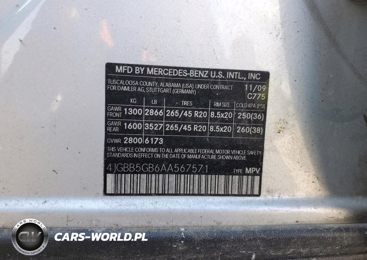 2010 Mercedes-Benz Ml 350 VIN:4JGBB5GB6AA567571 - 13
