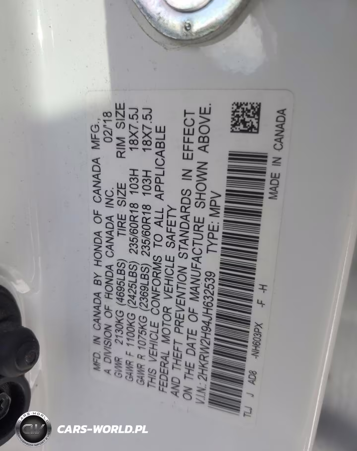 2018 Honda Cr-V Touring VIN:2HKRW2H94JH632539 - 13