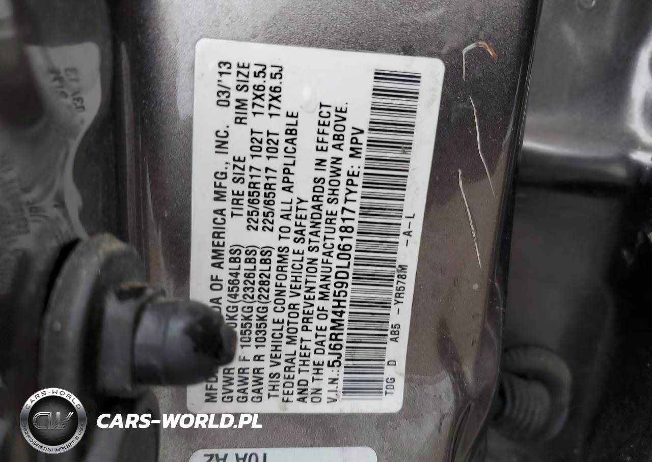 2013 Honda Cr-V Ex VIN:5J6RM4H59DL061817 - 12