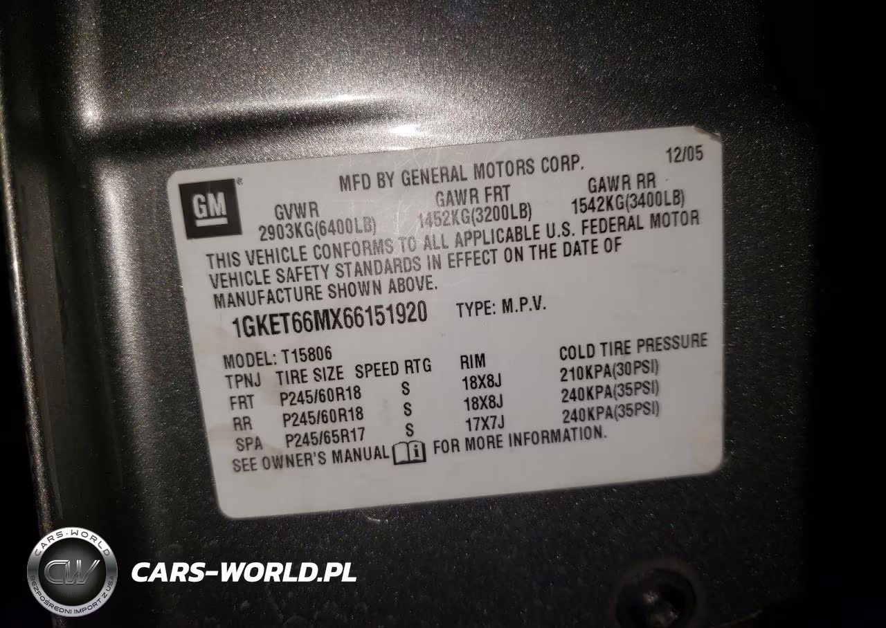 2006 GMC Envoy Denali Xl VIN:1GKET66MX66151920 - 13