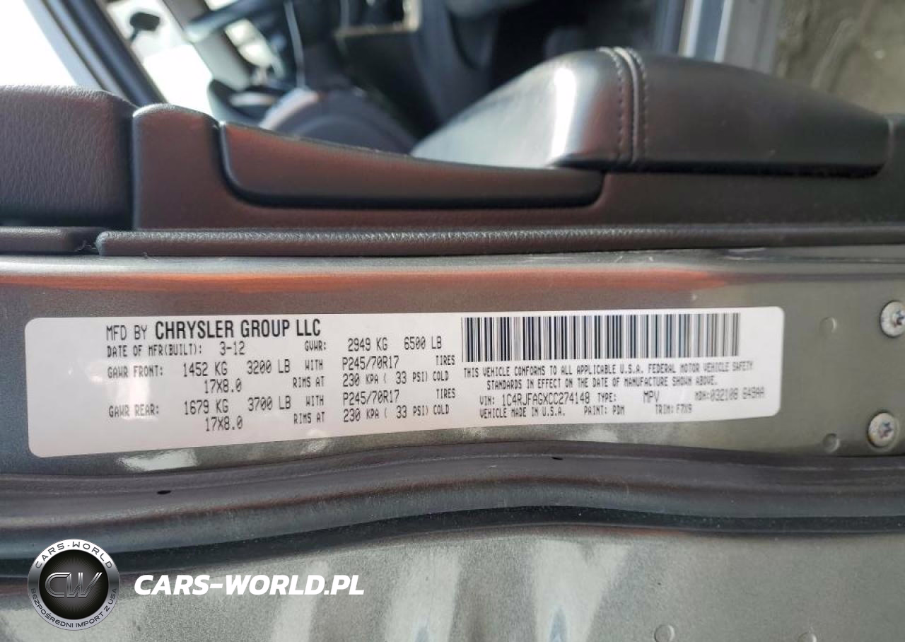 2012 Jeep Grand Cherokee Laredo VIN:1C4RJFAGXCC274148 - 13