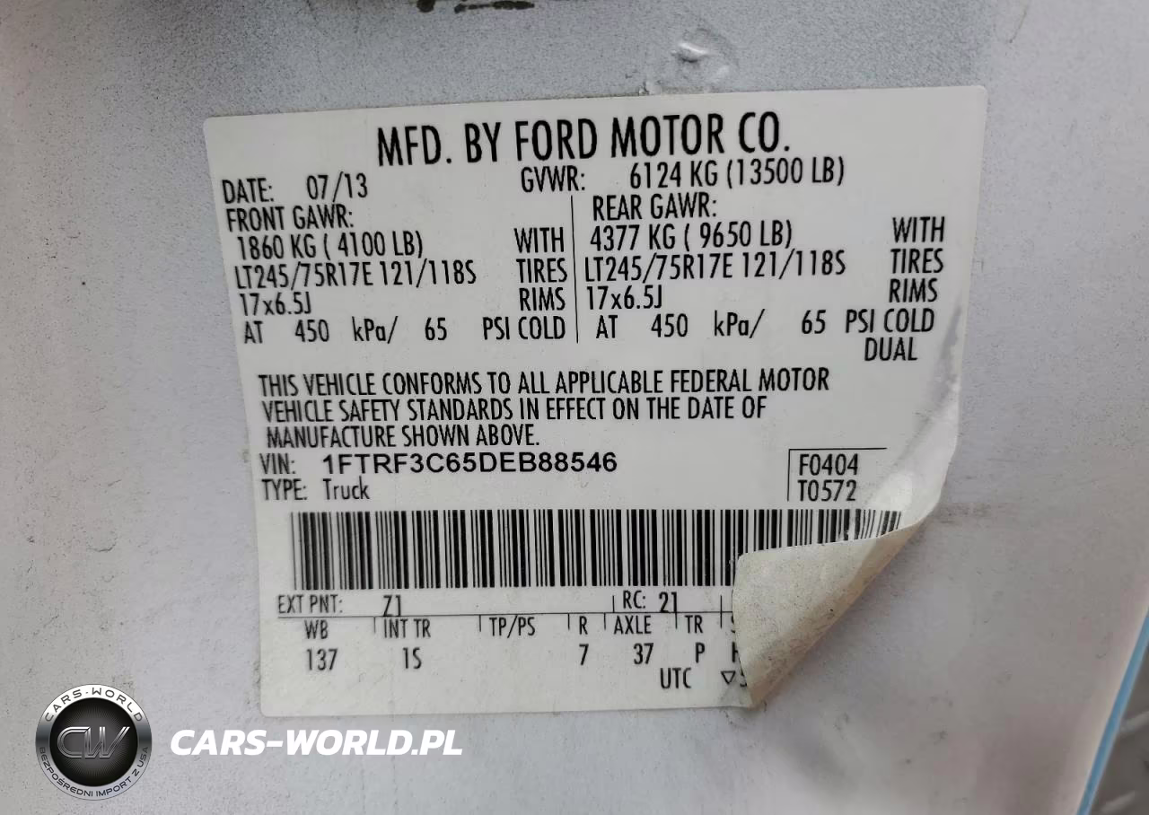 2013 Ford F350 Super Duty VIN:1FTRF3C65DEB88546 - 13