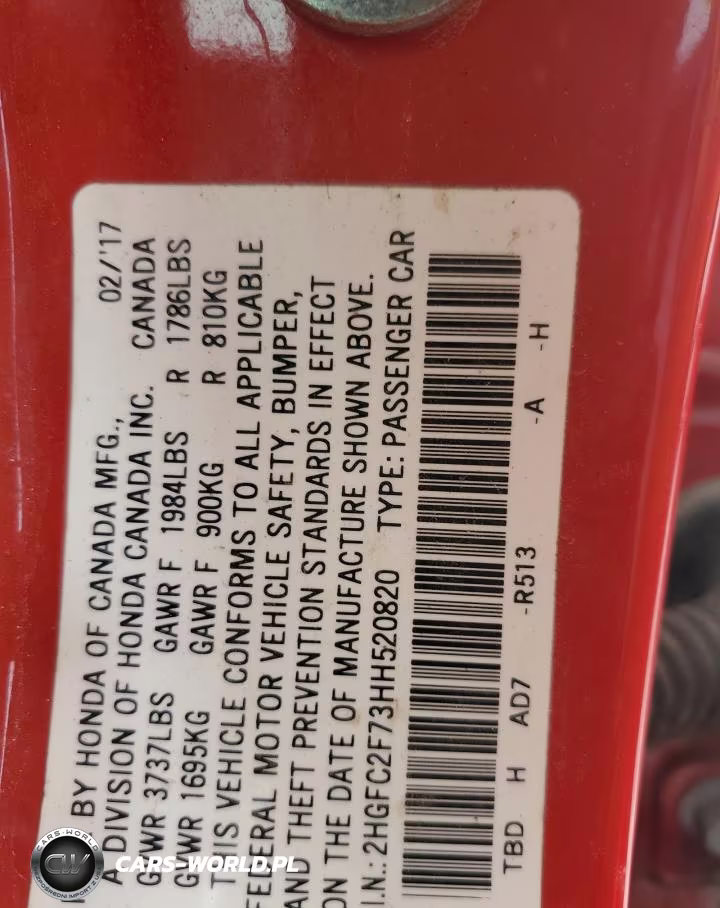 2017 Honda Civic Ex VIN:2HGFC2F73HH520820 - 12