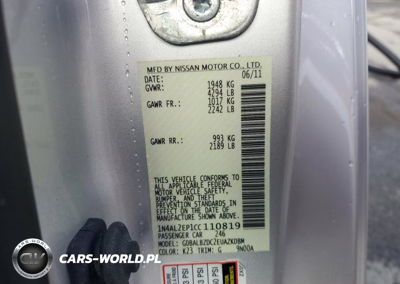 2012 Nissan Altima S VIN:1N4AL2EP1CC110819 - 12