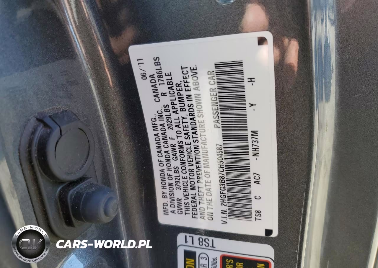 2012 Honda Civic Ex VIN:2HGFG3B87CH504587 - 12