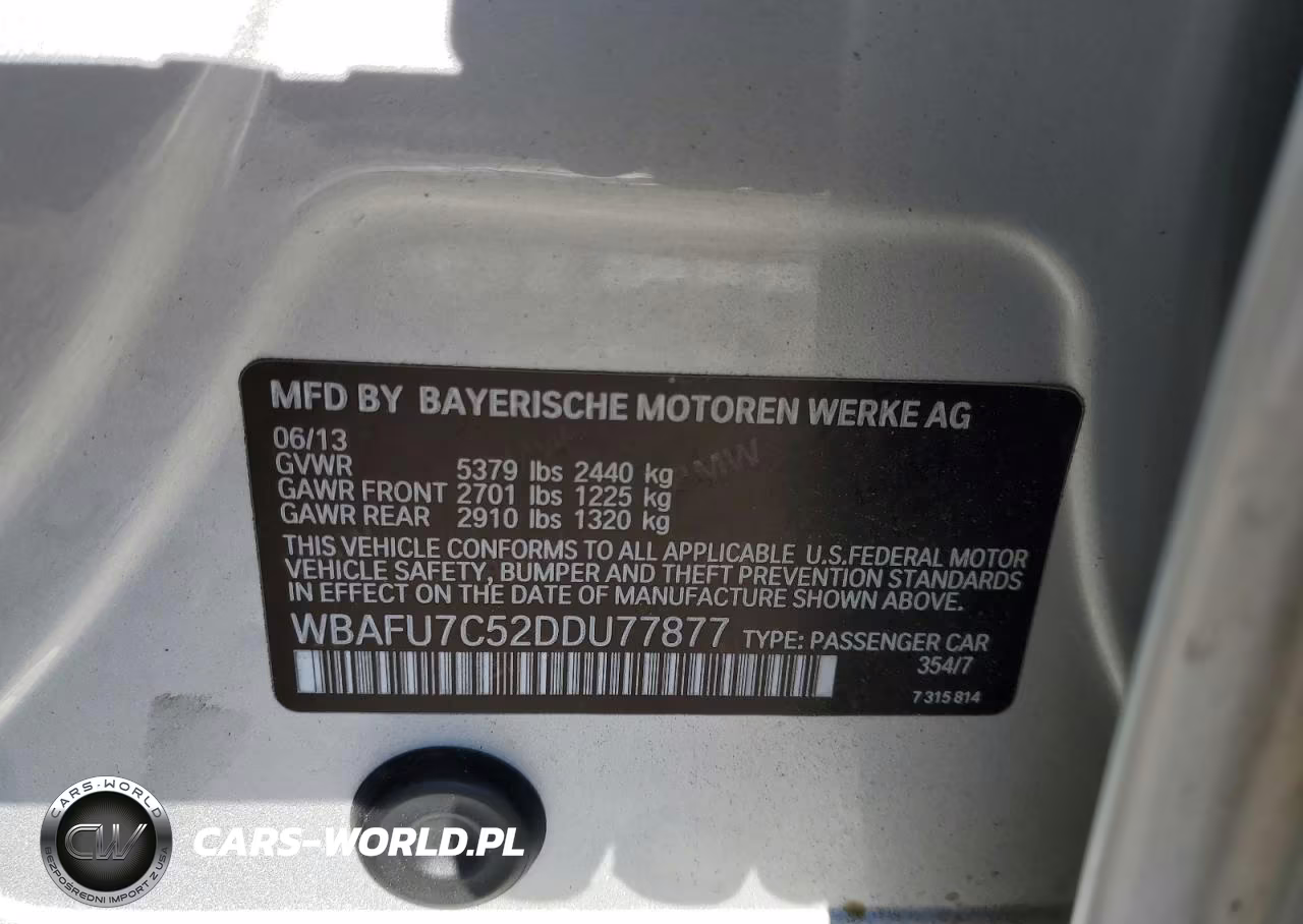 2013 BMW 535 Xi VIN:WBAFU7C52DDU77877 - 12