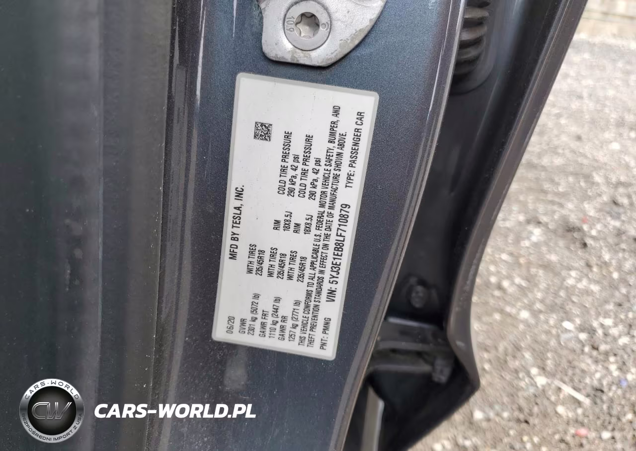 2020 Tesla Model 3 VIN:5YJ3E1EB8LF710879 - 12