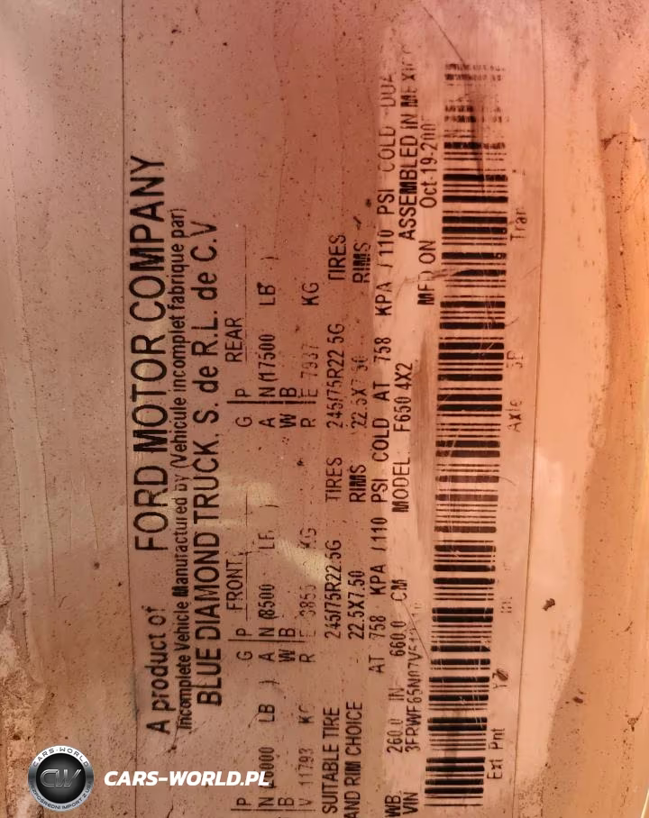 2007 Ford F650 Super Duty VIN:3FRWF65N07V512510 - 10