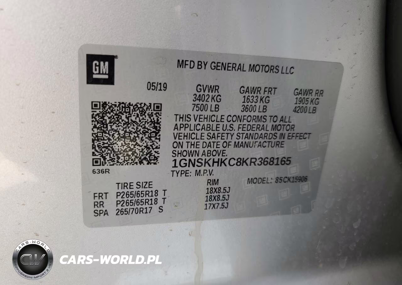 2019 Chevrolet Suburban K1500 Lt VIN:1GNSKHKC8KR368165 - 13