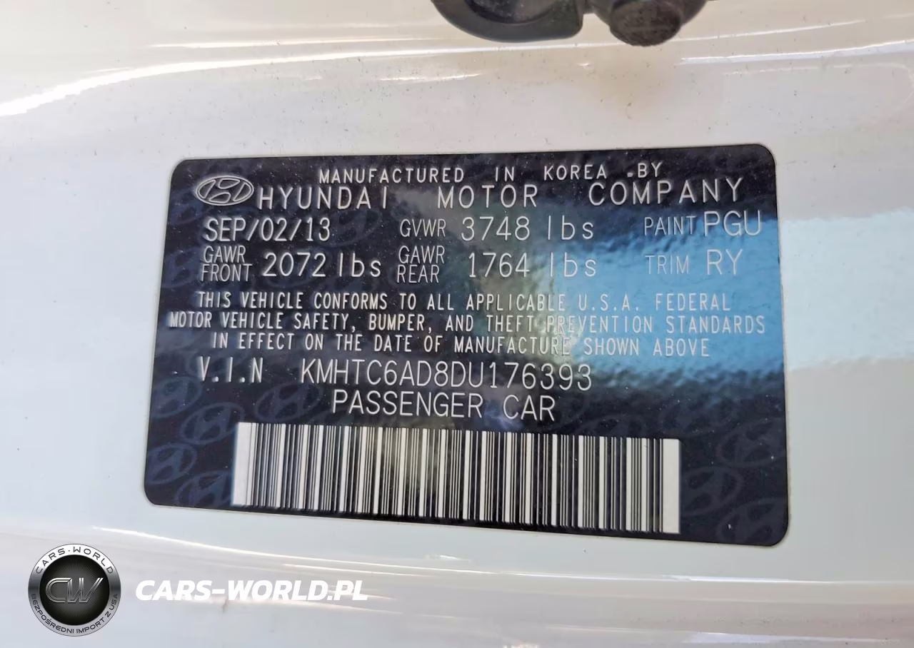 2013 Hyundai Veloster Base VIN:KMHTC6AD8DU176393 - 12