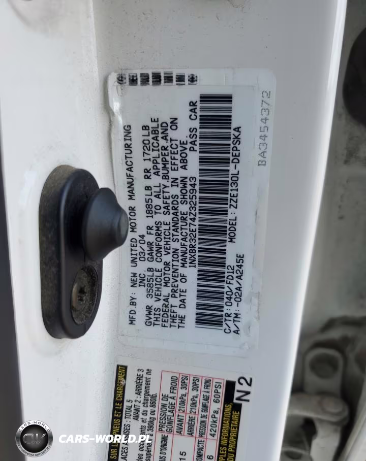 2004 Toyota Corolla Ce VIN:1NXBR32E74Z325943 - 12
