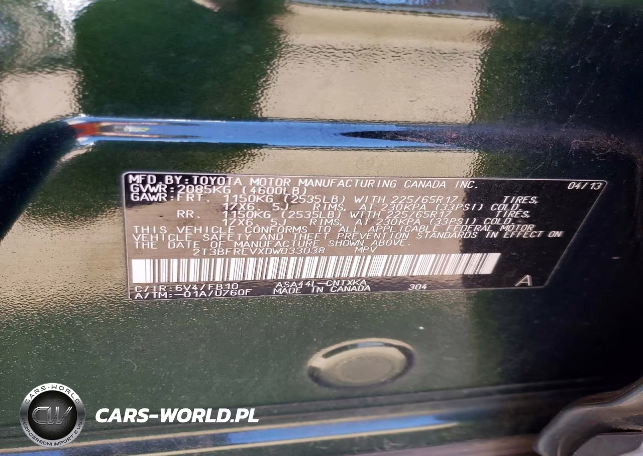 2013 Toyota Rav4 Le VIN:2T3BFREVXDW033038 - 13