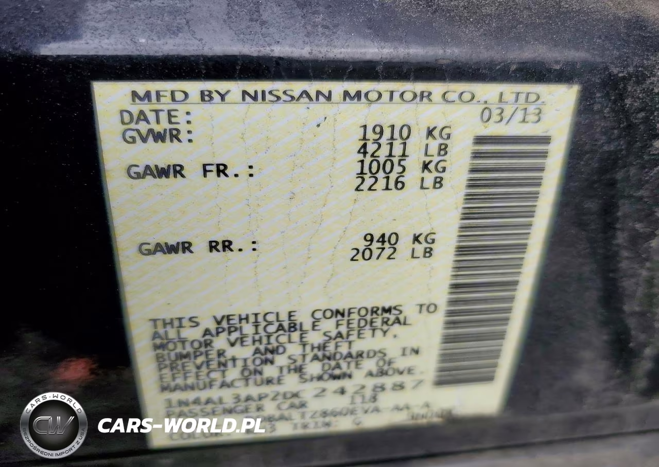 2013 Nissan Altima 2.5 VIN:1N4AL3AP2DC242887 - 12