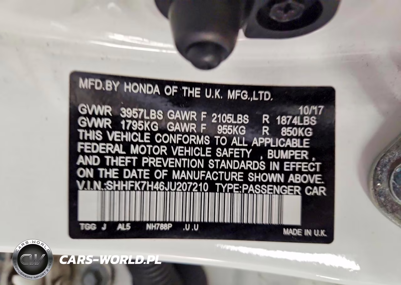 2018 Honda Civic Sport VIN:SHHFK7H46JU207210 - 12