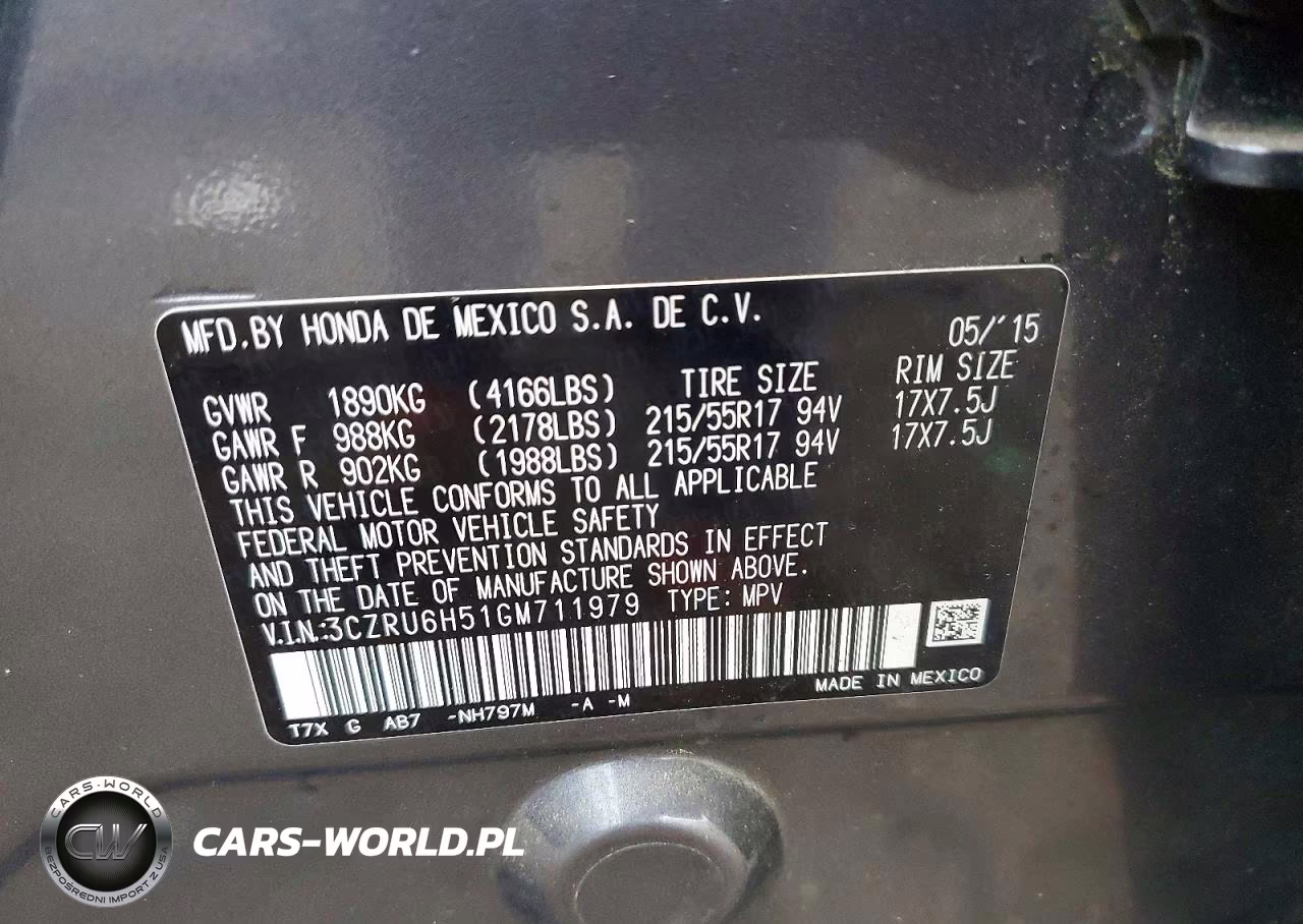 2016 Honda Hr-V Ex VIN:3CZRU6H51GM711979 - 14