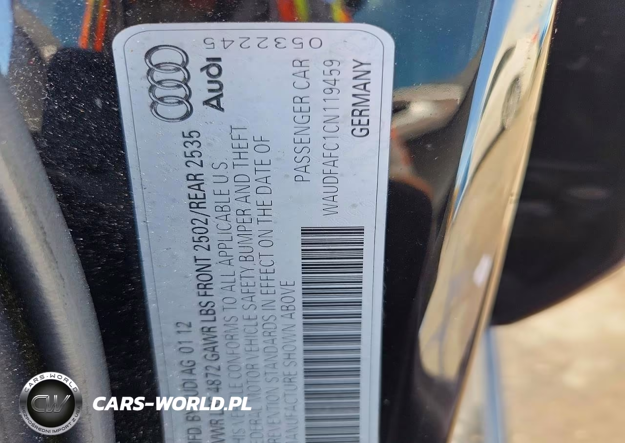 2012 Audi A6 Premium Plus VIN:WAUDFAFC1CN119459 - 12